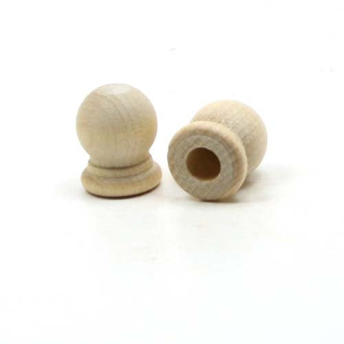 Mylittlewoodshop Pkg of 25 - Finial Dowel Cap - 3/4 inches Tall with 1/4 inch Hole Unfinished Wood (WW-DC8052-26) Unique Wood Shapes