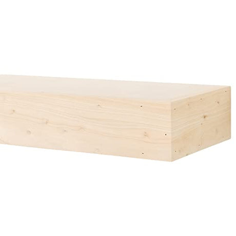 MANTELSDIRECT Mantels Direct Bedford 60 Inch Unfinished Mantel Shelf | 100% Maple Wood - Modern, Rustic, Traditional Floating Shelf for Fireplaces, MANTELSDIRECT