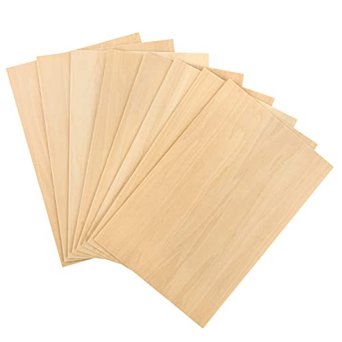 Basswood Sheets 1/16 Wood Sheets- Plywood Boards - 8 Pack of 12"x 8" Plywood Board Wood Sheets | Unfinished Wood Crafts Bass Wood Thin Wood Engraving Hammont