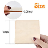 40 Pieces 6 x 6 Inches Unfinished Squares Blank Wooden Pieces Wooden Square Cutouts Wood Slices for Painting Writing Carving DIY Arts Craft Project Coopay