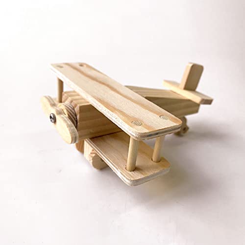 Kisangel Toddler Toys Boy Toys Boy 2 Sets Wooden Airplane Craft Model 3D Unfinished Puzzle DIY Fun Educational Figurine Construction Hobby to Build Kisangel