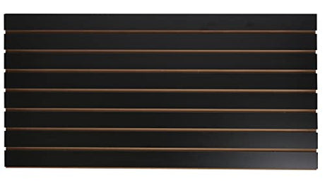 SSWBasics 4 ft x 2 ft Horizontal Black Slatwall Panels for Wall (24"H x 48"L) - Pack of 2 - Garage Wall Organizer Panels and Craft Storage SSWBasics