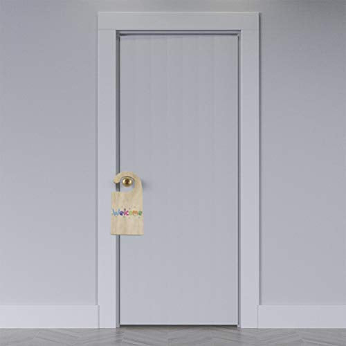 JANOU 6pcs Unfinished Wood Door Sign Blank Wooden Hanger Plaque DIY Craft Project Message Notes Memo Board Door Knob Sign JANOU