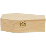 Woodpeckers Small Halloween Coffin Box, 9 Inch, Pack of 2, Unfinished Wood, Use As Halloween Décor and Halloween Crafts, Pet Casket Woodpeckers