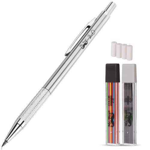 Mr. Pen- Mechanical Pencil, Metal, 2mm for Drafting, Drawing, Lead Holder, Thick Mechanical Pencil - WoodArtSupply