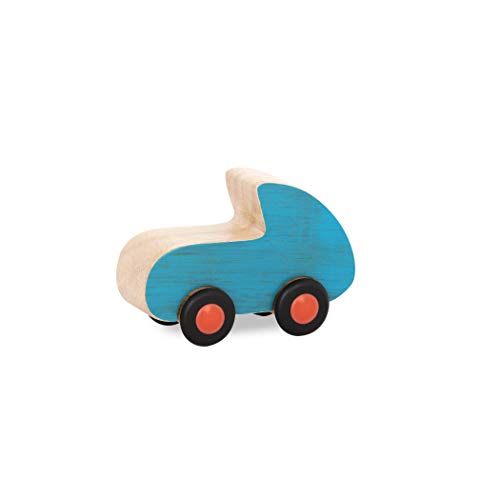 B. toys- 6 Little Wooden Toy Cars- Free Wheee-Lees- Vehicles- Colorful Car Play Set for Toddlers, Kids- 1 Year + B. toys