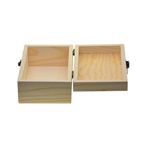 barenx 1 Piece Unfinished Pine Wood Box with Hinges And Front Lock - WoodArtSupply