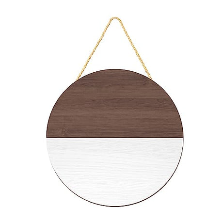 12 Inch Blank Wooden Circle Sign Unfinished Round Hanging Decorative Wood Plaque with Ropes for DIY Crafts, Door Hanger, Sign, Wood Buring, Painting, clothmile