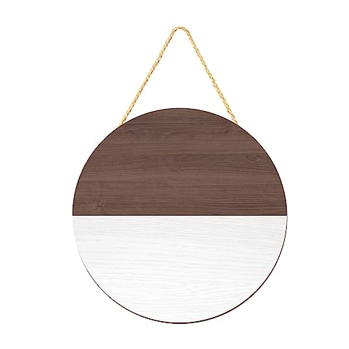 12 Inch Blank Wooden Circle Sign Unfinished Round Hanging Decorative Wood Plaque with Ropes for DIY Crafts, Door Hanger, Sign, Wood Buring, Painting, - WoodArtSupply