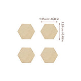SUPVOX 200Pcs 10MM Beech Wooden Hexagonal Pieces Ornaments, Wood Hexagon Cutouts Embellishment for DIY Wedding Christmas SUPVOX