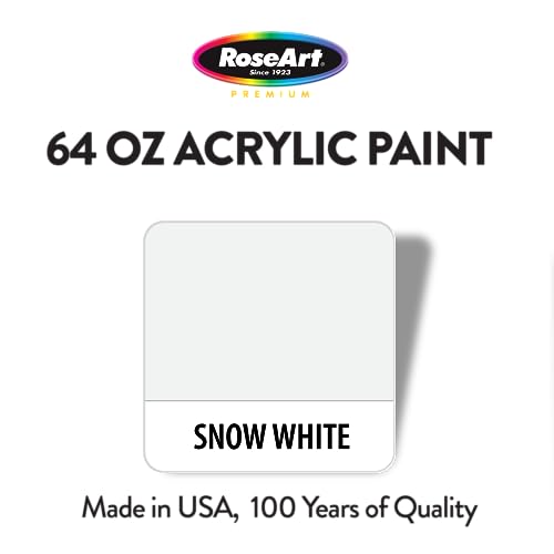 RoseArt Acrylic Paint Snow White 64 oz., 1.5 Liters - WoodArtSupply