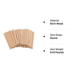 BFDYY Unfinished Natural Wood Craft Dowel Rods 100 Pack(Wood Color-6 x 1/4 Inch) EBOOT