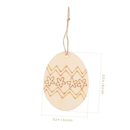 VOSAREA 60pcs Easter Egg Wooden Pendant Unfinished Easter Egg Cutout Eggs Wooden Slices Wood Easter Egg Ornaments Unfinished Wood Cutout to Easter VOSAREA