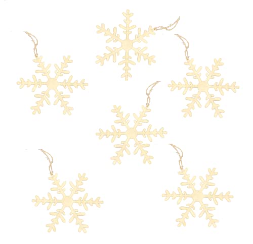 Group of 6 Unfinished Wood Snowflake Ornaments by Factory Direct Craft - Snowflake Wood Cutouts for Christmas Decorating and Holiday Displays (7-1/4 Factory Direct Craft