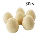 VILLCASE 5pcs DIY Easter Eggs Unfinished Unpainted Wooden Eggs Puzzle Toy Easter Egg Wooden Unfinished Wooden Easter Egg Eggs for Crafting Eggs for VILLCASE