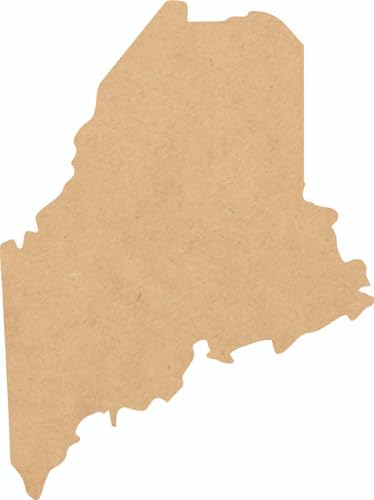 Unpainted Maine State Wood Shape, Unfinished 12'' Wooden State Laser Cut Craft Cutout, DIY