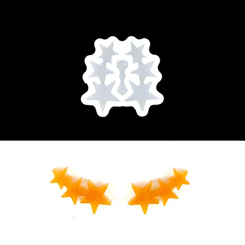 Silicone Earrings Mold Ear Stud Earring Resin Mold Star Epoxy Resin Casting Mold for DIY Crafts Earrings Jewelry Making clay earring molds christmas SYlive