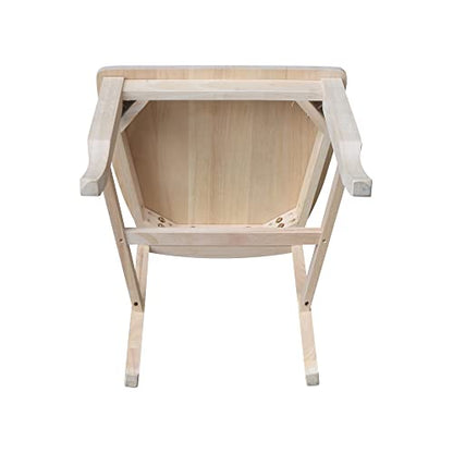 IC International Concepts Panel Back Chair, Unfinished - WoodArtSupply