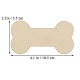 24pcs Bone Shaped Wooden Cutouts Unfinished Wood Dog Bone Wood DIY Craft Embellishments Gift Ornaments Decoration, 4.1x2.2 in JANOU
