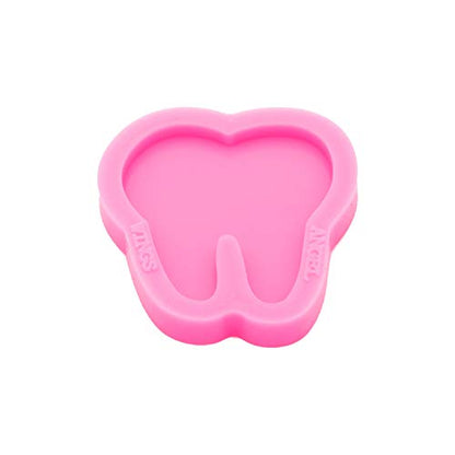 Shiny Glossy Tooth Shape Silicone Mold for 1.5 Inch Badge Reel Epoxy Craft Resin Mold Keychain Silicone Moulds DIY Jewelry Making Silicone Mold - WoodArtSupply