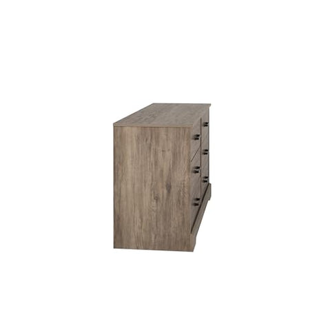 Prepac Six Drawer Dresser, 18.25in x 53.25in x 28.5in, Rustic Brown Prepac