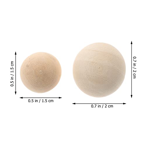 Yardwe 200pcs Wooden Hemisphere Unfinished Spacer Beads Half Craft Balls White Spray Paint Wood Unfinished Wood Beads Wood Rings for Crafts Lotus Yardwe
