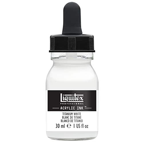 Liquitex Professional Acrylic Ink, 1-oz (30ml) Jar, Titanium White - WoodArtSupply