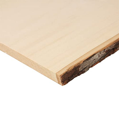 Walnut Hollow Basswood Plank Large with Live Edge Wood (Pack of 1) - For Wood Burning, Home Décor, and Rustic Weddings - WoodArtSupply