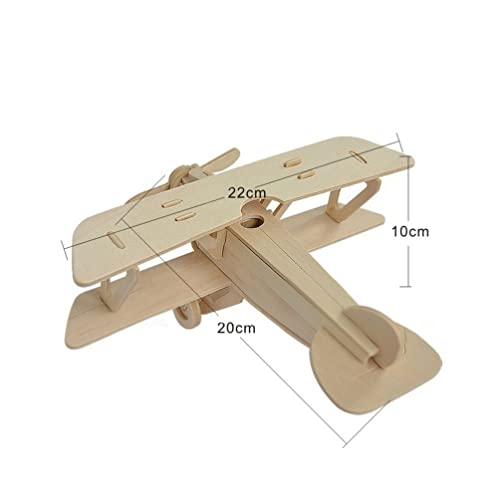 TOYANDONA 3 Pack Wooden DIY Crafts Plane, Mini Assemble Painting Airplane Model Toys Wood 3D Puzzles Construction Kits for Kids School Craft Decor - WoodArtSupply