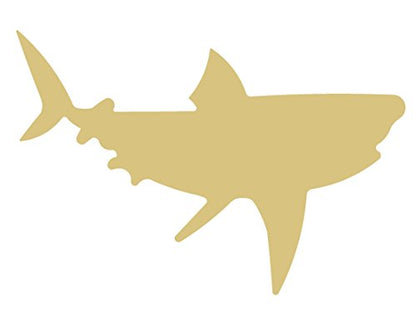 Shark Cutout Unfinished Wood Nautical Decor Ocean Beach House Door Hanger MDF Shaped Canvas Style 3