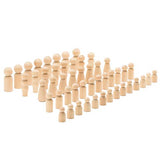 Wood Peg Doll Set, 50 Piece Wood Peg Family (Toy Peg People: Dad, Mom, Angel, Child, Baby) Unfinished for Crafts & Play, by Woodpeckers Woodpeckers