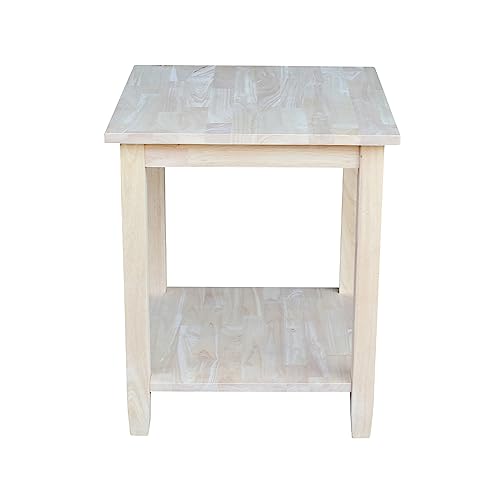 IC International Concepts Solano End Table, 22 in W x 21 in D x 25 in H, Unfinished - WoodArtSupply