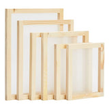 Bright Creations 6-Piece Set Wood Silk Screen Frame for Beginners and Kids Starter Kit, 110 White Mesh, 6x8, 8x10, 10x12, 10x14 Frames (4 Sizes) Bright Creations