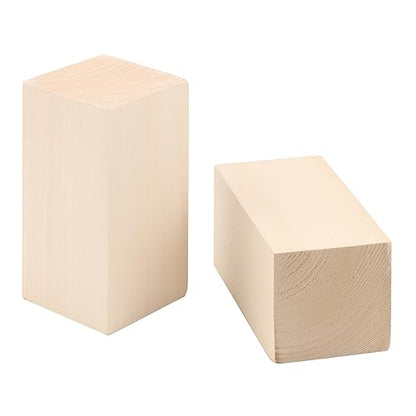 MUKCHAP 4 PCS 6 x 3 x 3 Inch Basswood Carving Blocks, Whittling Wood Blocks, Unfinished Basswood Carving Blocks for Beginners, DIY Crafting,