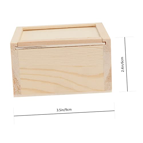 VILLCASE 6 Pcs Small Wooden Box Jewelry Gift Ornament Gift Box Woodsy Decor Sundries Storage Tray Gift Storage Box Unfinished Jewelry Box Jewelry VILLCASE