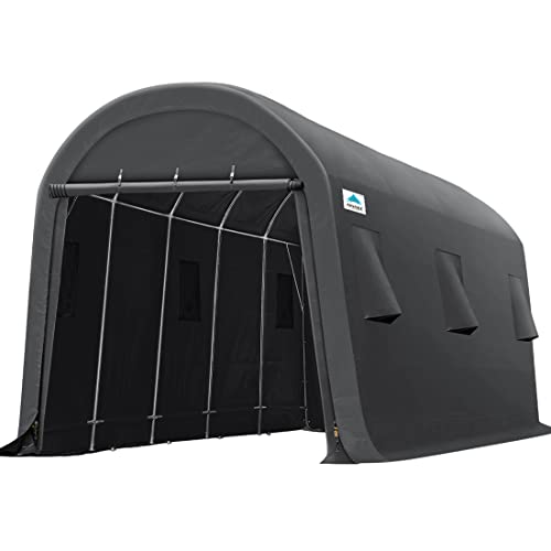 ADVANCE OUTDOOR 13x20 ft Carport 2 Roll up Doors & Vents Outdoor Portable Storage Shelter Garage Tent for Vehicle Boat, Truck Anti-UV Snow Resistant - WoodArtSupply