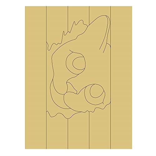 Cat Design Line Cutout Unfinished Wood Home Décor Cat Lover MDF Shape Canvas Style 16 Art 1 (12") Diverse Woodworking