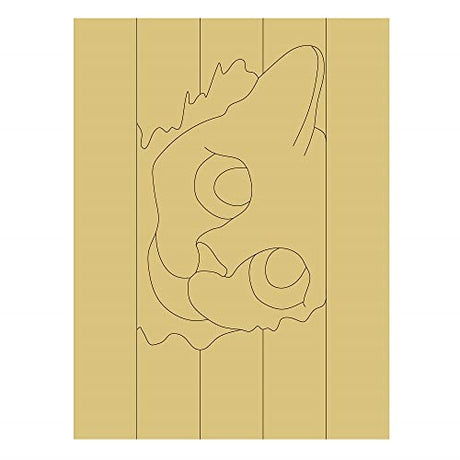 Cat Design Line Cutout Unfinished Wood Home Décor Cat Lover MDF Shape Canvas Style 16 Art 1 (12") Diverse Woodworking