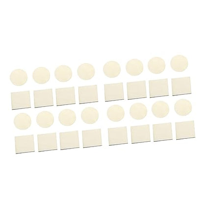 EXCEART 200 Pcs Wooden Round and Square DIY Wood Piece Hand Decor DIY Wood Square Wood Shape Embellishments Unfinished Wood Lip Gloss Kit Round Wood