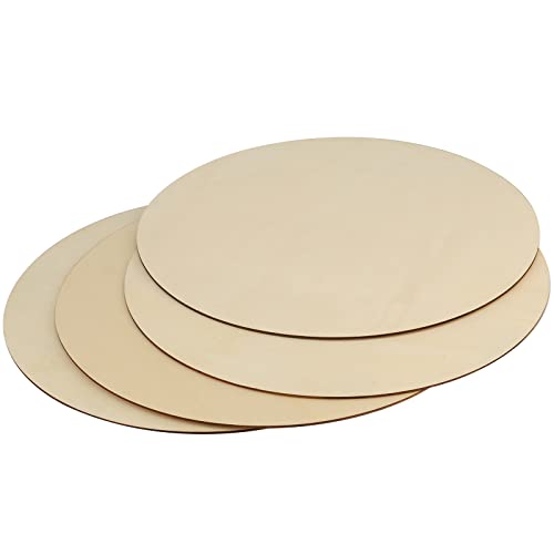 Round Wood Circles, SEHOI 24 PCS 15 Inch Wood Slices, Unfinished Blank Wooden Rounds Slice Wooden Cutouts for Crafts, Door Hanger, Wall Art, DIY and SEHOI