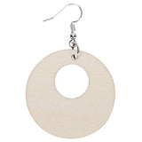 60 Pieces Unfinished Wooden Earrings Blank, Teardrop Tapered Round Earrings Pendants with 60 Pieces Earring Hooks and 60 Pieces Jump Rings for HERCHR