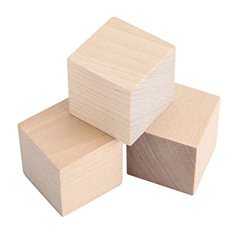 ZOENHOU 300 PCS 1 Inch Wooden Cubes, Premium Natural Solid Wood Unfinished Wooden Block Set for Painting Decorating Crafting DIY Projects ZOENHOU