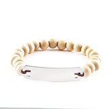 MILAKOO 5 Pcs Personalized Customized Wood Bead Bracelet Customize Friendship Bracelet MILAKOO