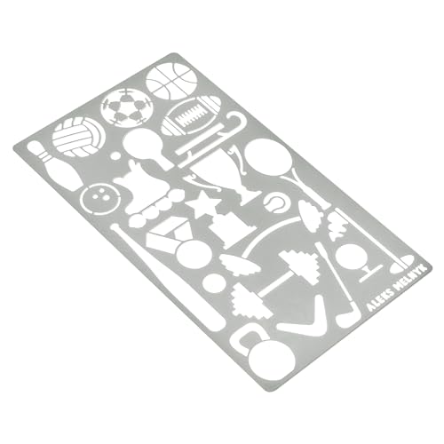 Aleks Melnyk #13 Metal Journal Stencil, Sport, Stainless Steel Stencil 1 PCS, Template Tool for Wood Burning, Pyrography and Engraving, Scrapbooking, - WoodArtSupply