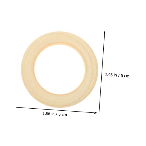 Anneome 25pcs Handmade Wooden Ring Unpainted Wooden Rings Wooden Ring Crafts Lant Hanger Pendant DIY Painting Wood Rings Necklace Hand Jewelry Wooden Anneome
