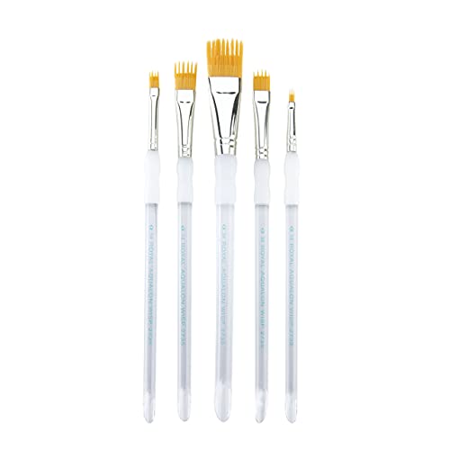 Aqualon Royal & Langnickel Wisp Flat Artist Brush Set, 5-Piece - WoodArtSupply