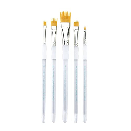 Aqualon Royal & Langnickel Wisp Flat Artist Brush Set, 5-Piece Aqualon