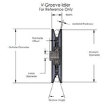 Terre Products - V-Groove/V-Belt Drive Pulley, 2'' Outside Diameter, 3/4" Bore, Die Cast, Z3A Zinc Alloy, Compatible Replacement for Chicago Die Cast T TERRE