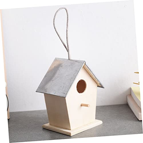 SUPVOX Outdoor Bird House Woodpecker House Cottage Bird House Unfinished Wood Birdhouse Hanging Bird House Garden Hanging Bird Nest Butterflies House SUPVOX