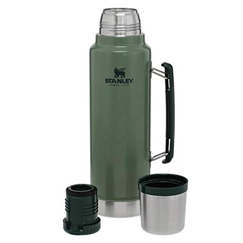 Stanley Classic Vacuum Insulated Wide Mouth Bottle - Hammertone Green - BPA-Free 18/8 Stainless Steel Thermos for Cold & Hot Beverages - 1.5 QT STANLEY